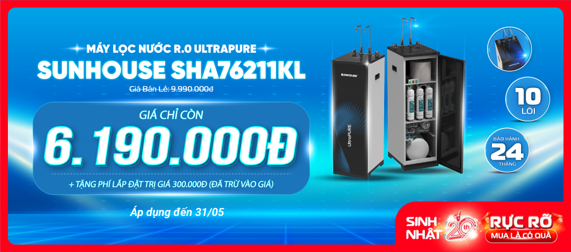 Máy lọc nước SHA76211KL \n Giá Chỉ Còn 6.190.000đ