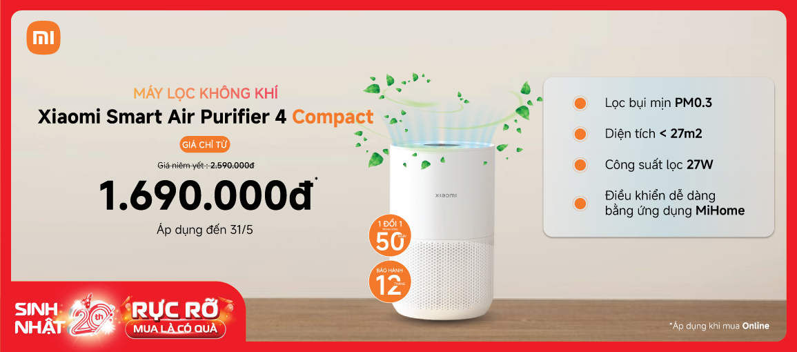 Xiaomi Smart Air Purifier 4 \n Giá chỉ từ 1.690.000đ