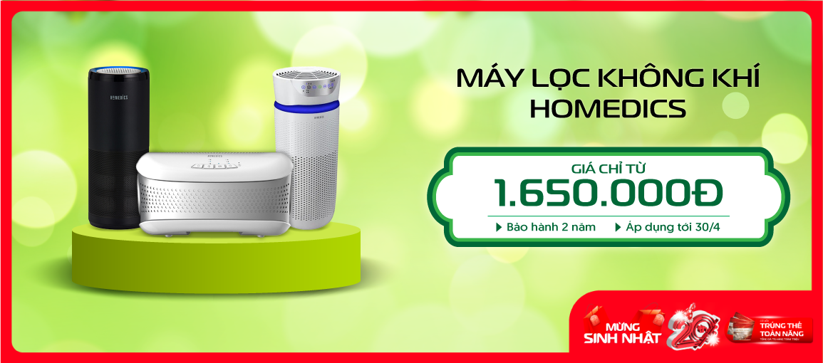Máy Lọc Không Khí Homedics\n Chỉ từ 1.650.000đ