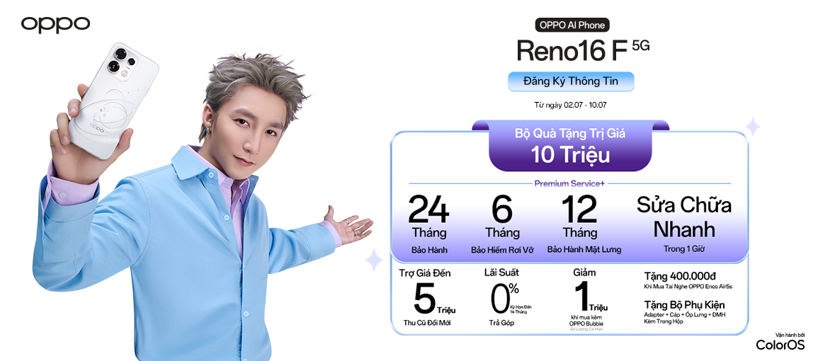 Reno16 F 5G \n Đăng Ký Nhận Thông Tin
