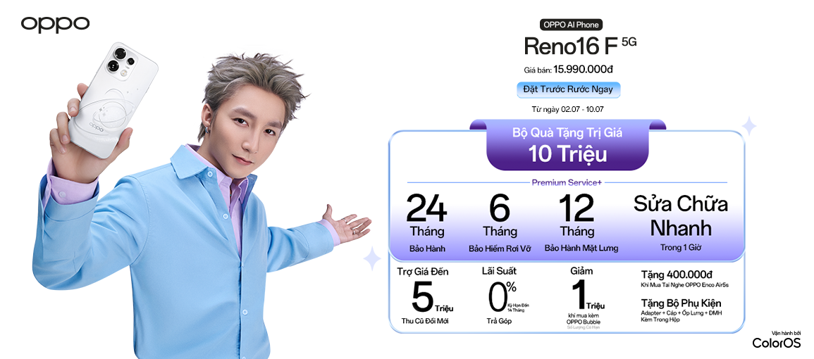 Reno16 F 5G\n Đặt trước ngay