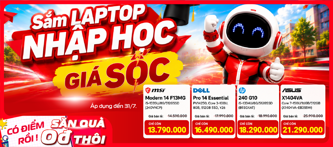 Sắm Laptop Nhập Học \n Giá Sốc