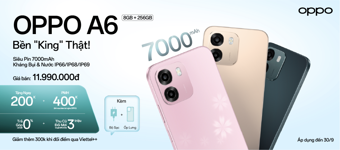 OPPO A6 \n Giá chỉ 11.990.000đ