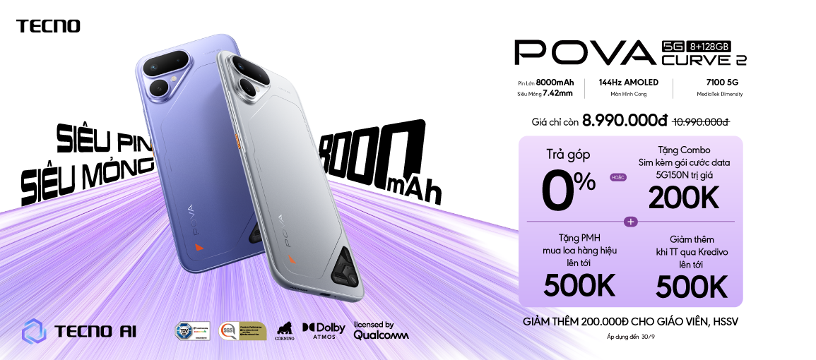 Tecno Pova Curve 2 \n Giá Chỉ 8.990.000đ