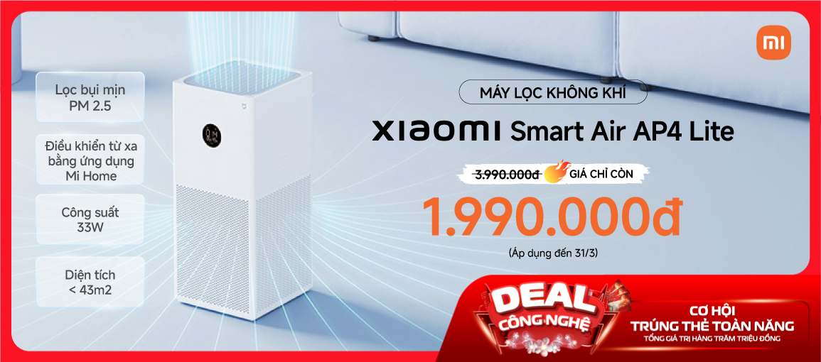 Xiaomi Smart Air AP4 Lite \n Giá chỉ từ 1.990.000đ