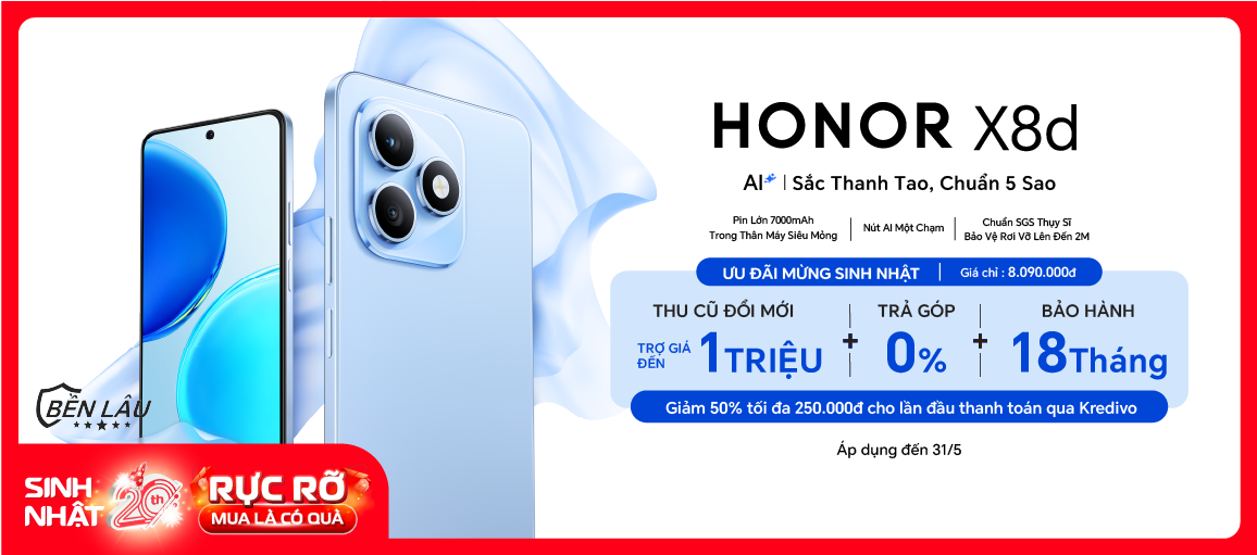 HONOR X8d \n Giá chỉ từ 8.090.000đ