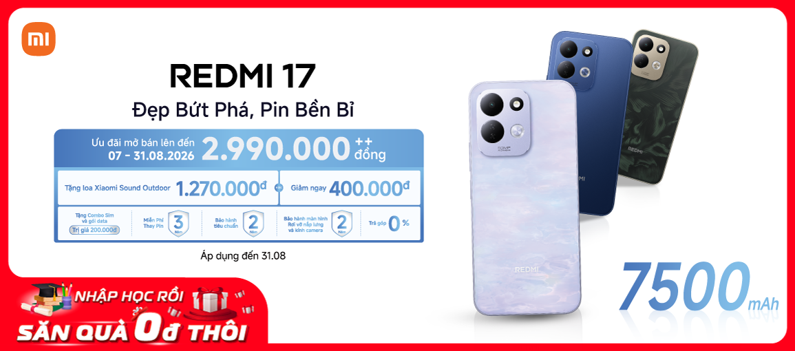 Redmi 17 Series\n Ưu đãi tới 2.990.000đ