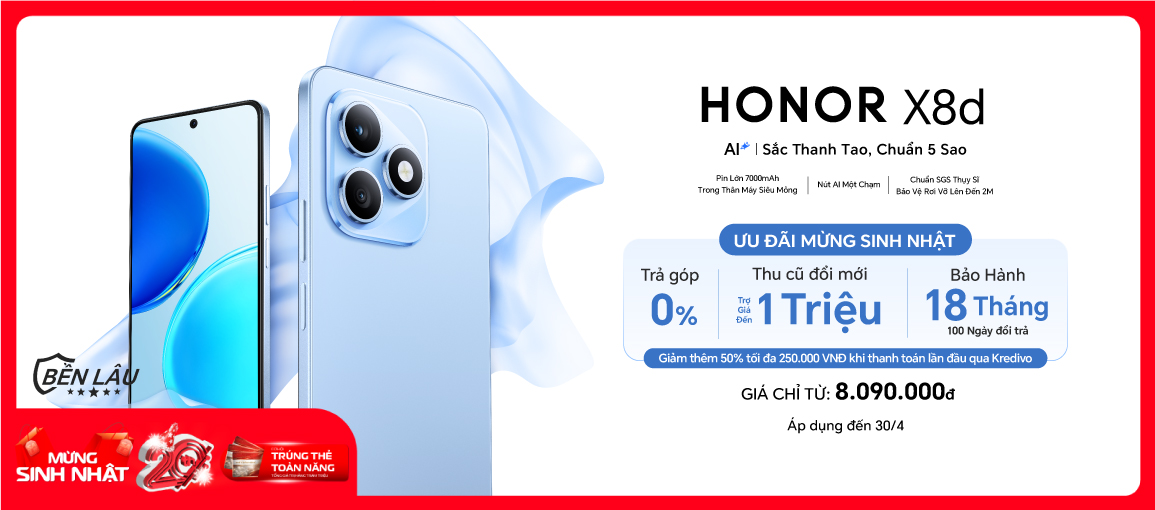 HONOR X8d \n Giá chỉ từ 8.090.000đ