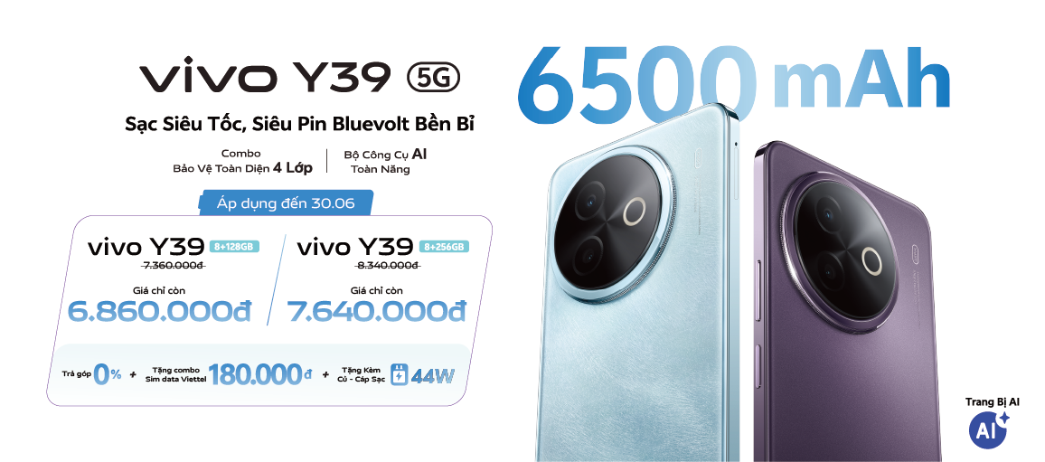 vivo Y39 \n Giá chỉ từ 6.860.000đ