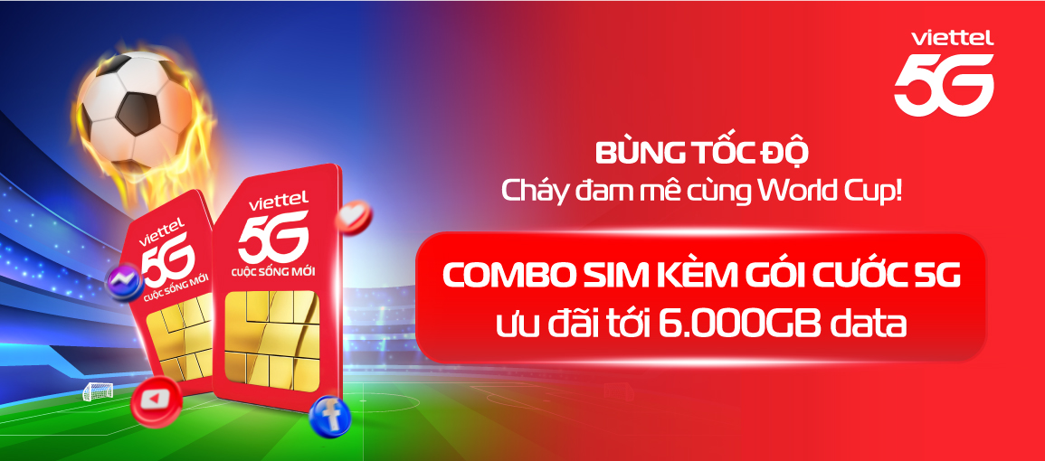 Combo SIM kèm gói cước 5G \n Ưu đãi tới 6000GB Data