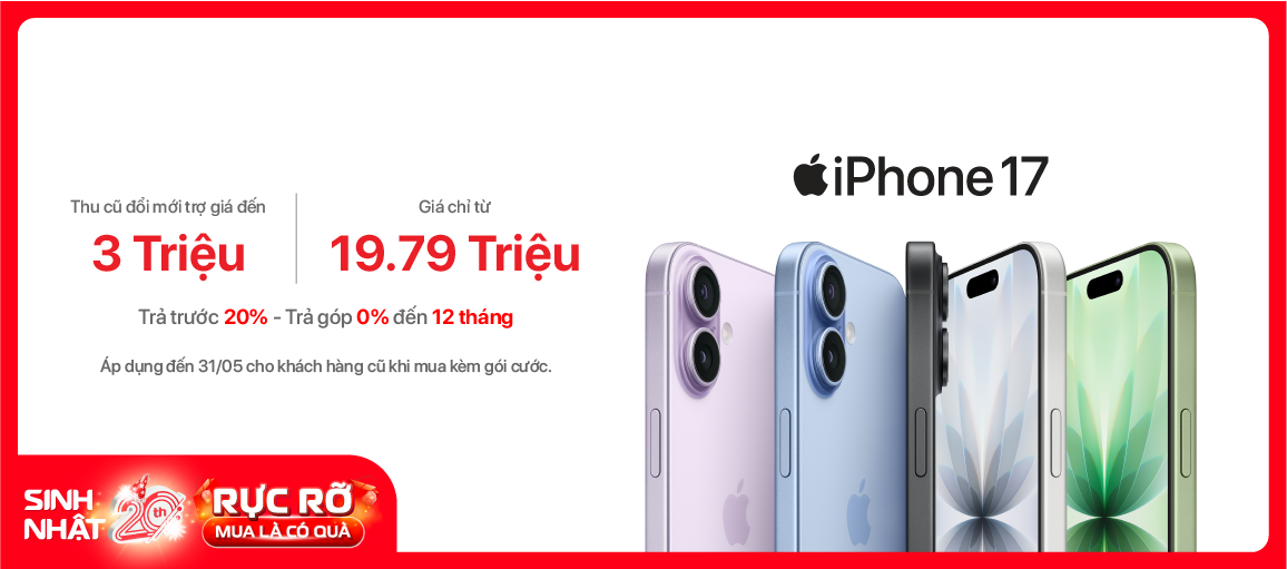iPhone 17 \n Chỉ từ 19.79 triệu