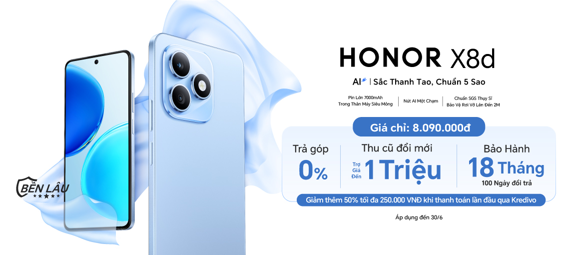 HONOR X8d \n Chỉ từ 8.090.000đ