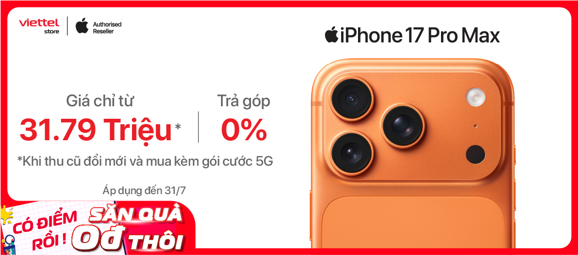 iPhone 17 Pro Max \n Chỉ từ 31.79 triệu