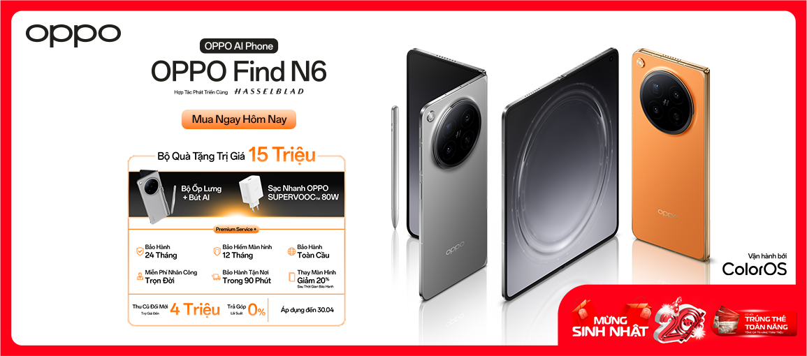 OPPO Find N6 \n Bộ Quà Trị Giá 15 Triệu
