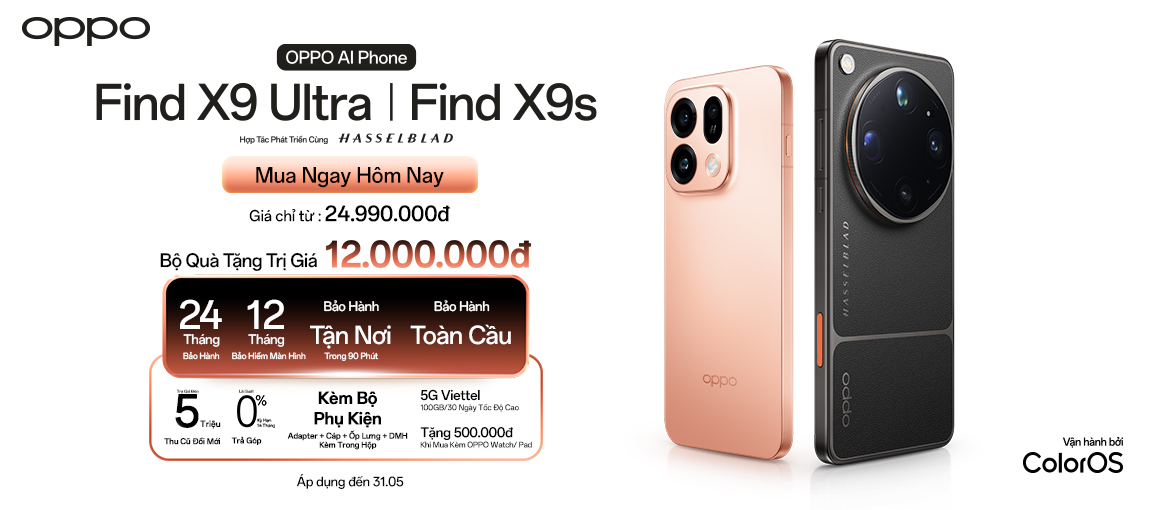 Find X9 Ultra | X9s \n Chỉ từ 24.990.000đ