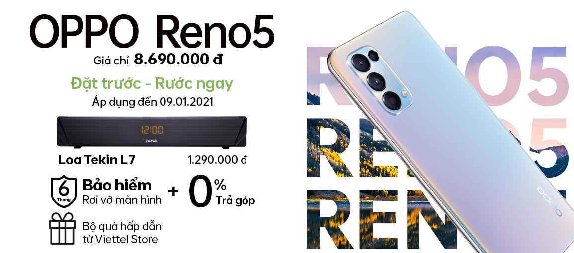 Đặt trước OPPO Reno5 \n Rước quà sành điệu